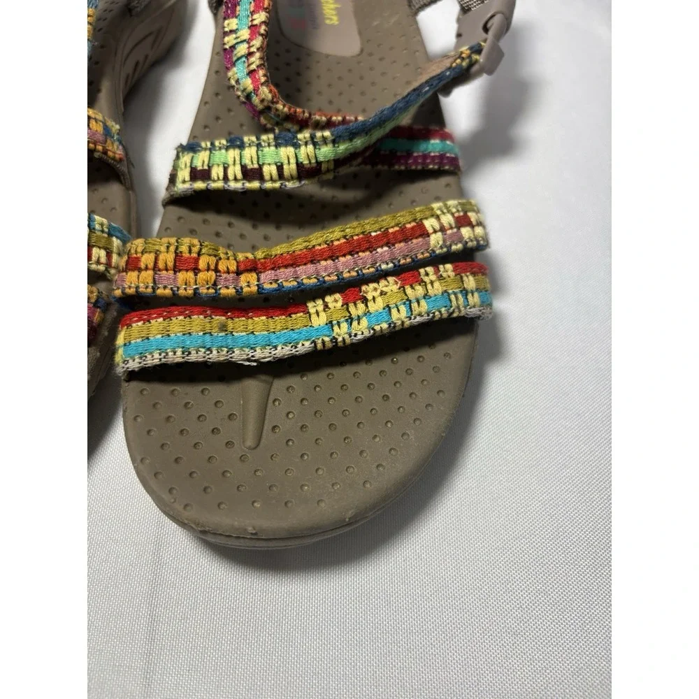 Skechers Reggae-Sew Me Sandals‎ MultiColor 7 Women's Strappy Outdoor Lifestyle